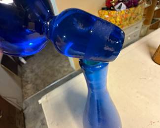 Got the key today! Initial walk through photos! MORE TO COME DAILY! Vintage Blenko MCM Blue Glass decanter! 