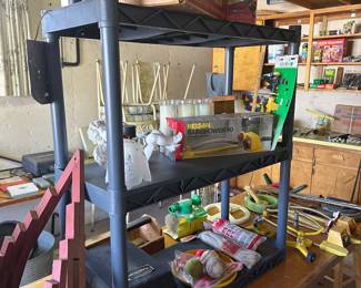 Nice Vintage Strohs beer case, and garden supplies. 
