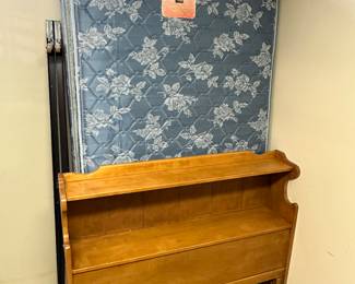 A twin bed complete! Mattress, Box Spring, Frame and Headboard! (Maple)
