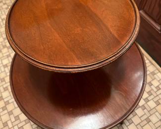 An absolutely beautiful Two Tiered Antique Mahogany TriPod Table!  EXCELLENT CONDITION! 
