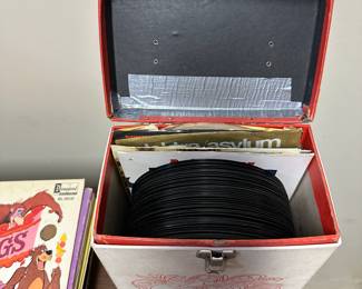 A GREAT ZENITH Portable Suitcase Style Stereo! Albums/45's and an AWESOME Record Cabinet! 