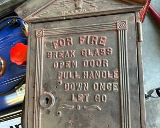 antique cast iron metal fire box