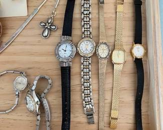 various watches including Seiko and Brighton reversible band, Brighton bookmark