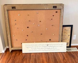 large repurposed vintage window bulletin board