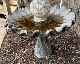 concrete bird bath