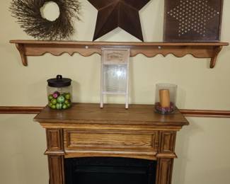 Wooden electric fireplace