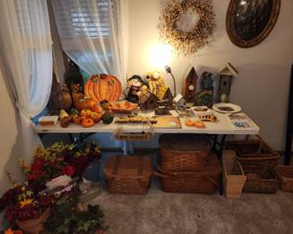 Fall decorations and bird houses