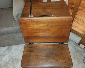 Antique school desk with built in ink well