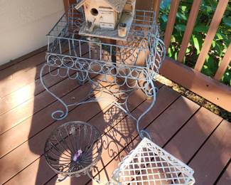 Patio table and plant stands