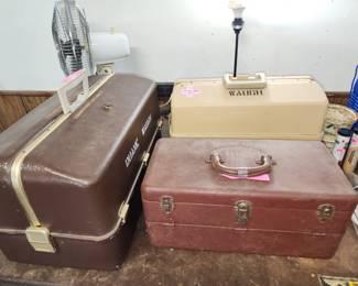 Tackle boxes, 2 full and 1 empty