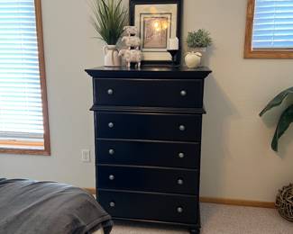Black 5 drawer chest