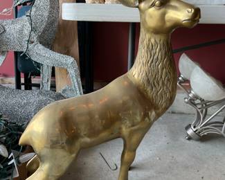 Large Brass Deer