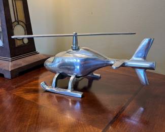 silver helicopter