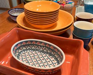 2 oval bowl Polish Pottery 