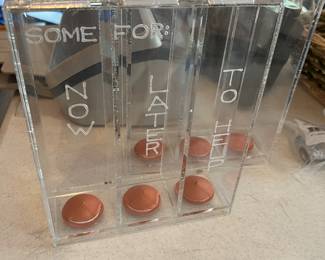 dozens of acrylic made banks