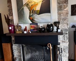 Hearth: Fireplace tools, handmade broom