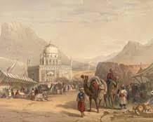  "Temple of Ahmed Shauh" colored lithograph plate from the 1848 book AFGHAUNISTAUN James Rattray. Esq ,  Hering & Remington, London