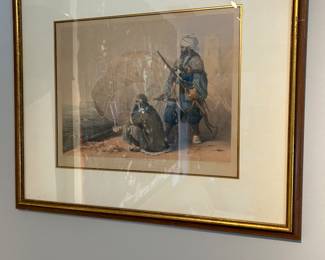 Colored lithograph plate from the 1848 book AFGHAUNISTAUN James Rattray. Esq ,  Hering & Remington, London