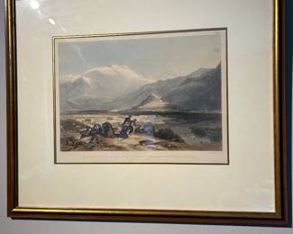 Colored lithograph plate from the 1848 book AFGHAUNISTAUN James Rattray. Esq ,  Hering & Remington, London