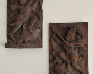 Pair of Temple carvings, Tamil Nadu, 14 x 8.5"