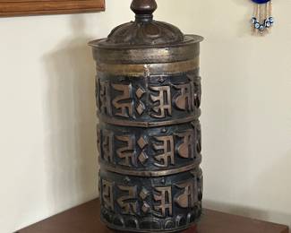 Tibetan prayer wheel. 