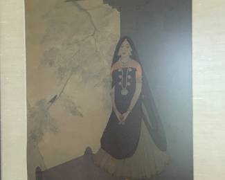 Bengali School painting by Saradindu Das. New Dehli. 1965,  12 x 9 inches. 