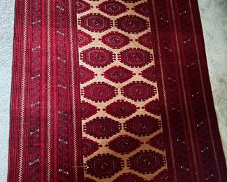 Turkmen rug wool foundation w/. camel hair background Tekke Gul, octagonal design , densely woven 1950's - 1960's 6'.6 x 4'.3