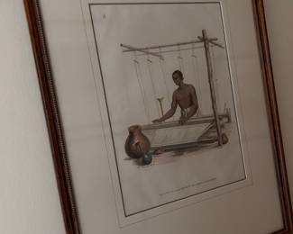 Drapers Frans Balthazar Solvyns ( 1760-1824) Solvyns "Tanti" weaver from Orme Costumes of Hindustan (1804) 13 x 9.25 with mat. 