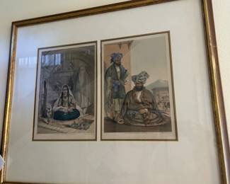 2  colored lithograph plates from the 1848 book AFGHAUNISTAUN James Rattray. Esq ,  Hering & Remington, London
