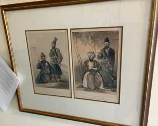 2  colored lithograph plates from the 1848 book AFGHAUNISTAUN James Rattray. Esq ,  Hering & Remington, London
