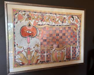 Madhubani painting from Bihar, India, 22 x 30 inches, 