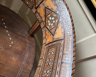 beautiful inlaid  pearls Moroccan middle eastern inlaid chair circa 1930-1950 