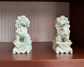 two Jade foo dogs