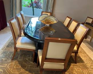 dining room table and chairs inlaid table