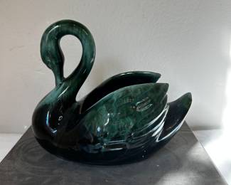 Blue Mountain Pottery Canada high gloss beautiful glaze swan planter.