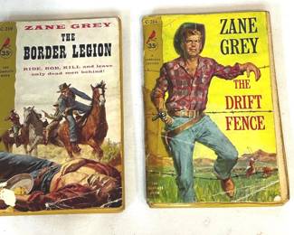 Zane Grey paper backs early westerns.