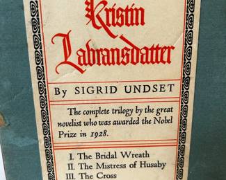 1928 Nobel Prize Winning books by Sigrid Undset