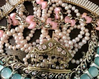 there are tables full of jewelry