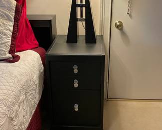 Modern Black Side tables with Lamps