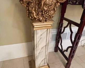 Figural Carved Display Column
