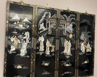 Mother of Pearl 4 panel screen