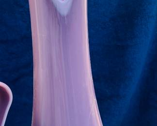 RARE LE Smith 20” Simplicity Lilac Slag Swung Vase & Swung Pitcher