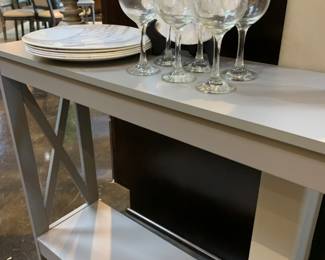 French country is the watchword for this console table.