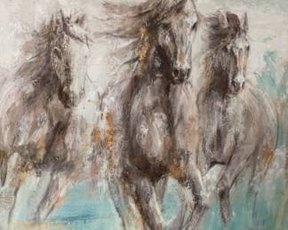 Wild horses captured in this beautiful wall hanging…
