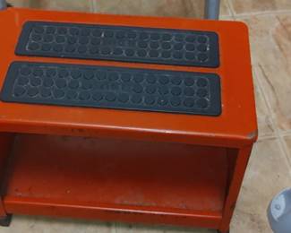 Wonderful old Red metal kitchen step stool