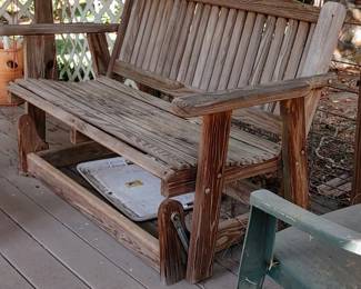 Adirondack wooden glider