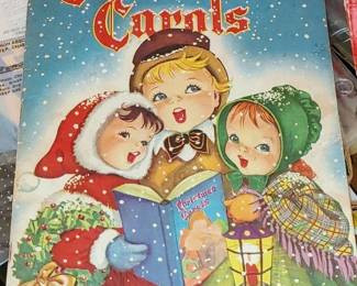 Vintage Lithograph print Christmas carol book. Beautiful illustrations