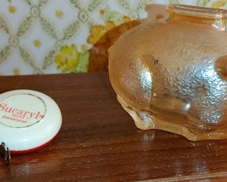 Small iridescent glass Piggy Bank Vintage 