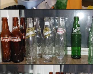 Old bottles orange crush coca cola gatorade pepsi diet pepsi