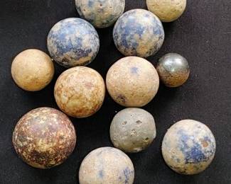 Beautiful collection of early play marbles found in the Attic